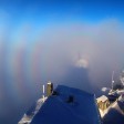 Glorie mit Nebelbogen und Interferenzen auf der Zugspitze